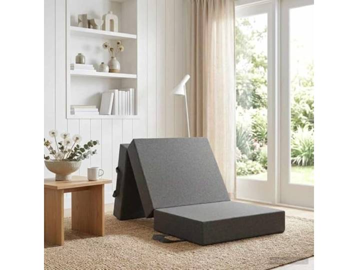 ZXQVLMRS Faltbares Schlafsofa, Klappmatratze Gästebett Grau 75x67x45 cm Atmungsaktiver Polyester, Vielseitig nutzbar, Kompaktes Design