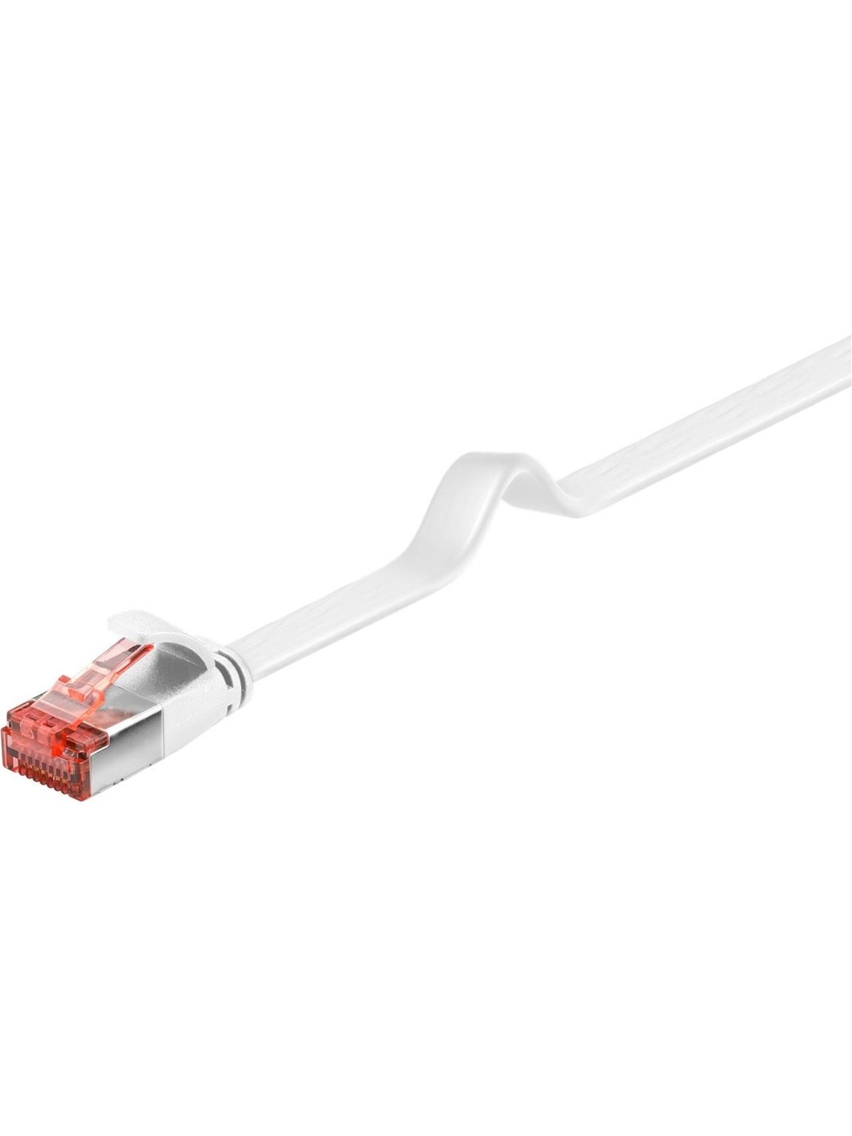 Pro CAT 6 flat patch cable U/FTP white - Weiß - 1m