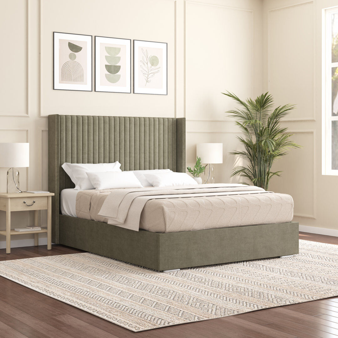 Mercury Shelton Upholstered Bed Frame Asphalt Double (4'6)