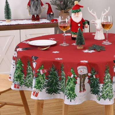 Garvee Multi-Color Holiday Tablecloth for Christmas, Kitchen Dining Room Decor, Waterproof Cloth