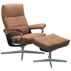 Stressless Sessel mit Hocker David Cross Leder Braun Batick Latte L (Large)