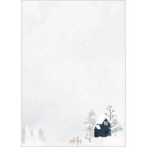 Sigel Weihnachtsbriefpapier DP601, Cozy Christmas Watercolor, A4, 90 g/m², 25 Blatt