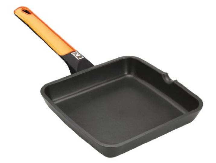 BRA Efficient Orange - Platte grillpan, 22 cm, gegoten aluminium met Teflon Platinum Plus antiaanbaklaag