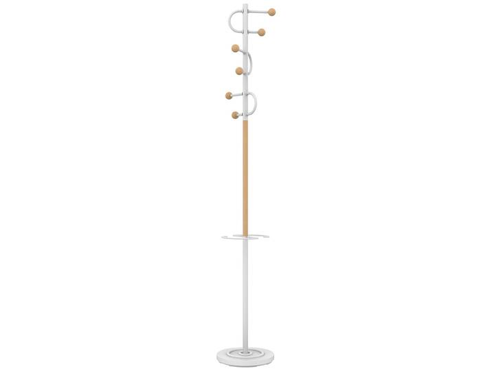 Unilux Portemanteau Arya 6 patères et un support parapluie - Finition bois et blanc