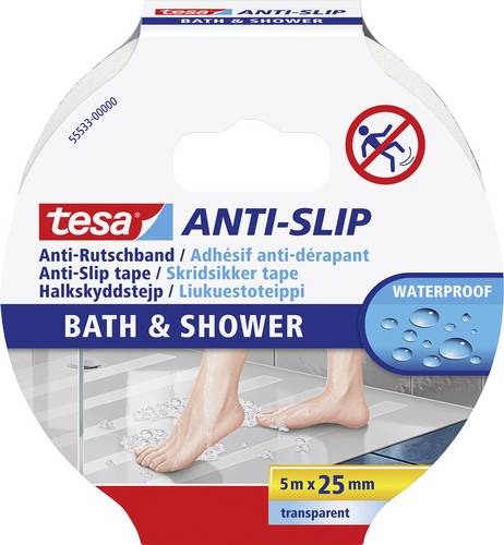 Tesa BATH & SHOWER 55533-00000-11 Anti-Rutschband Transparent (L x B) 5m x 25mm 1St.