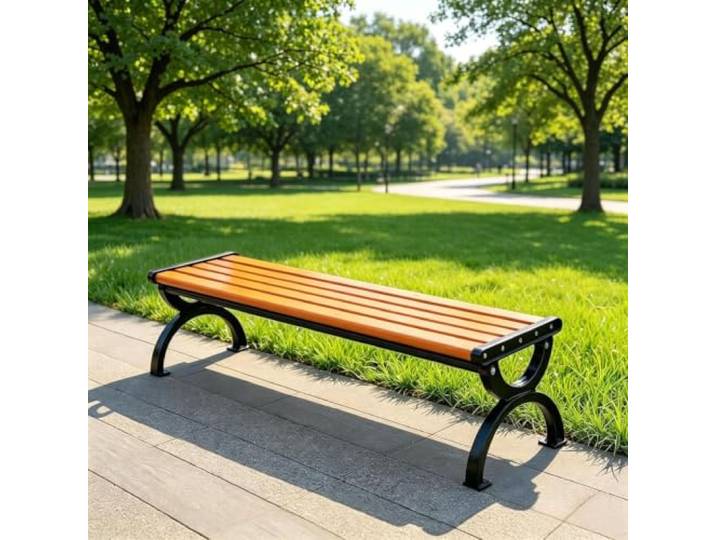 HXNXSY Holzbank für den Außenbereich mit Rückenlehne und Armlehnen Parkbänke aus Massivholz, geeignet für Parks und Terrassen(Backless,150cm/59.1in)