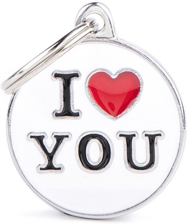 MyFamily Medaglietta per Cani e Gatti Personalizzabile Cerchio I Love You M