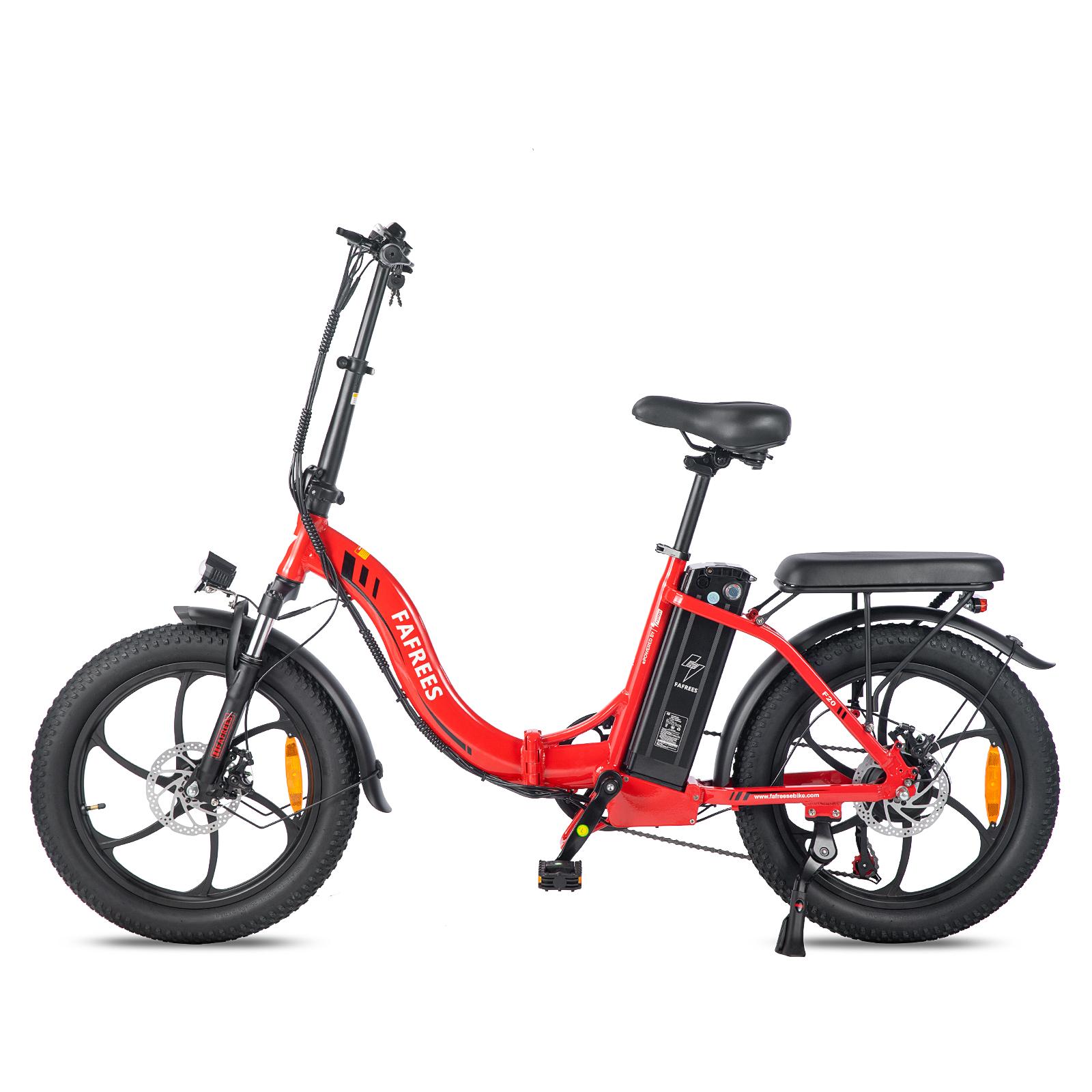 FAFREES F20 Elektrisches Fahrrad - Motor 250W Akku 36V18Ah 20'' Scheibenbremsen - Rot