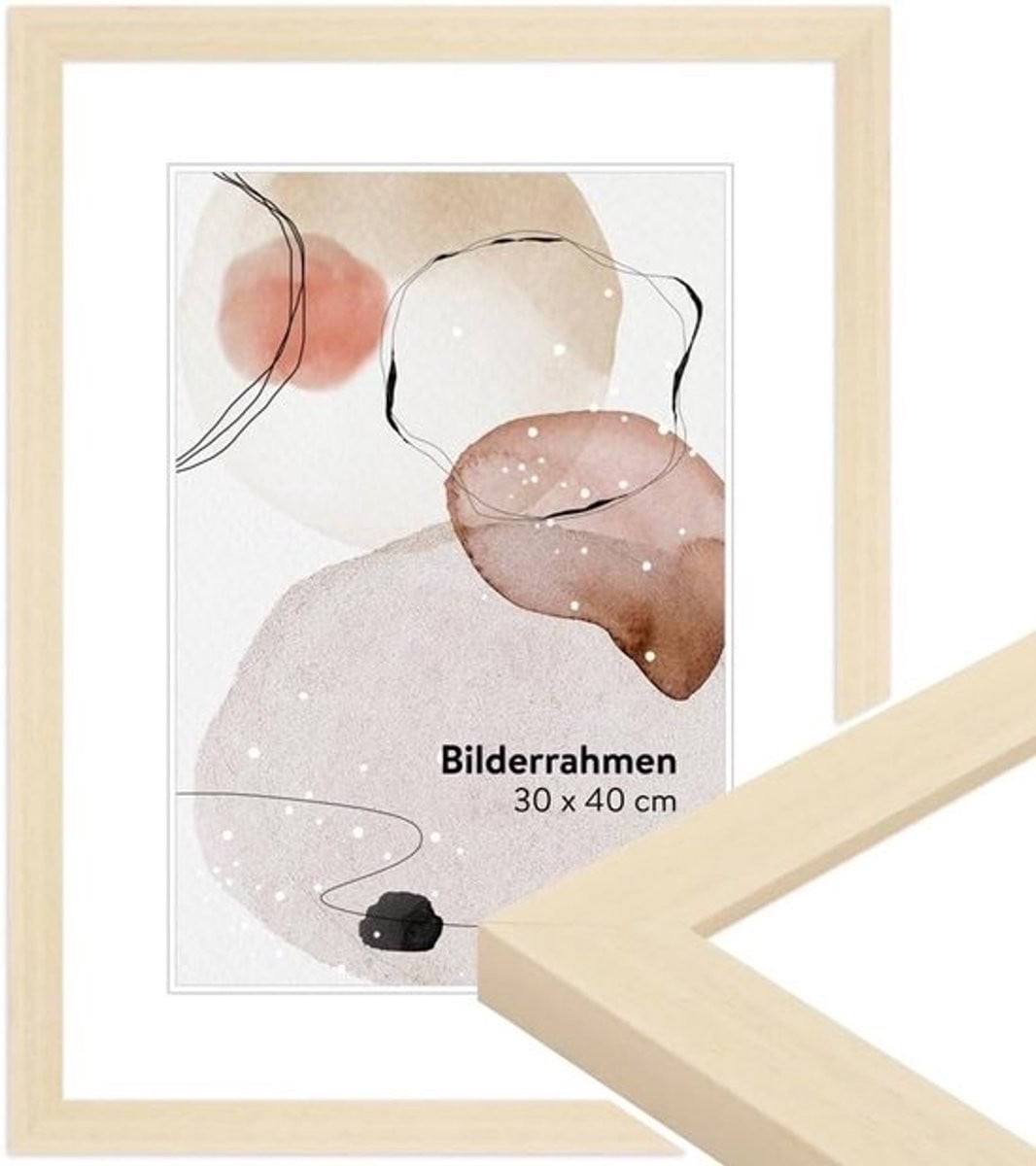 Houten Fotolijst 30x40 cm Modern - Inclusief Ophangsysteem - Wanddecoratie