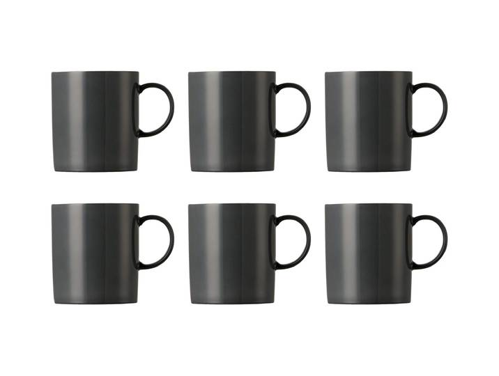 Tasse THOMAS PORZELLAN Sunny Day 300 ml, 6 Stück , grau (dunkelgrau), H:8,8cm Ø:7,7cm, Porzellan, Trinkgefässe, Tasse, Tassen-Set mit Henkel