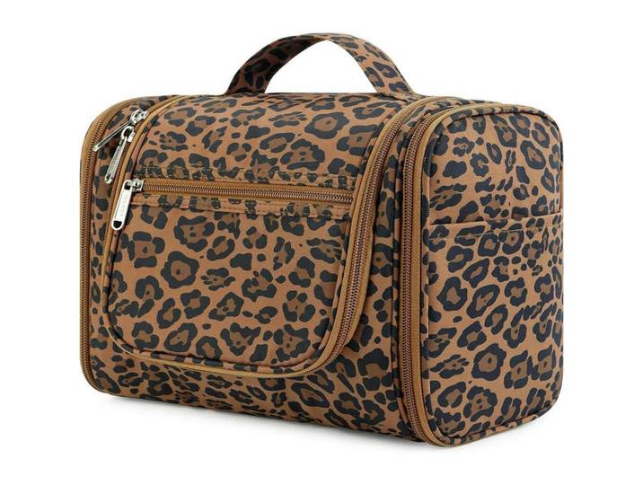 Kulturtasche zum Aufhängen mit Leopardenmuster 27 cm, Mehrfarbig, 5x2x5 cm, Badaccessoires, Kosmetikdosen