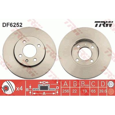 Trw Bremsscheibe [Hersteller-Nr. DF6252] für VW, Skoda, Seat