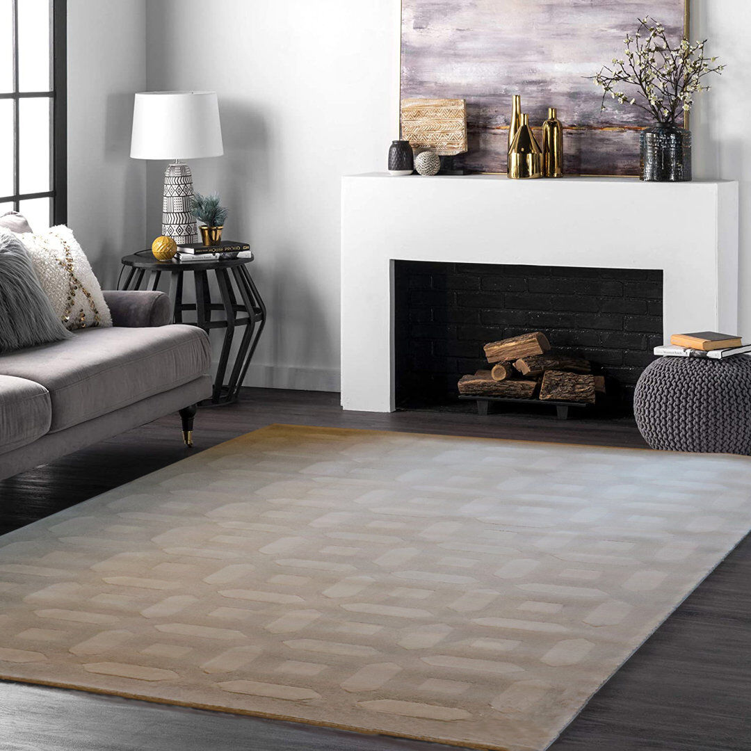 Corrigan Studio Gerace Geometric Area Rug Grey/Latte Rectangle 160 x 230cm