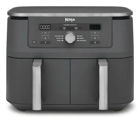 Ninja DZ400EU Doppel Heißluftfritteuse 9,5 l 2470 W (Grau)