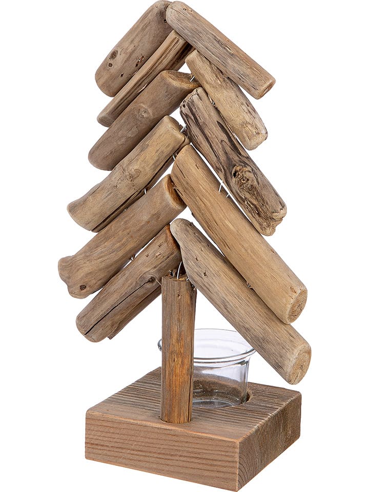 GILDE Teelichthalter "Oak" in Natur - onesize
