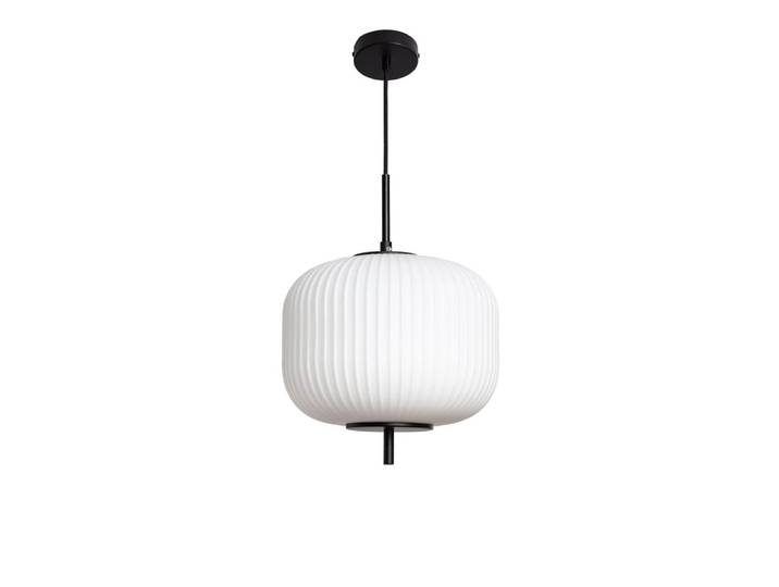 Suspension ronde en verre ø30cm - blanc