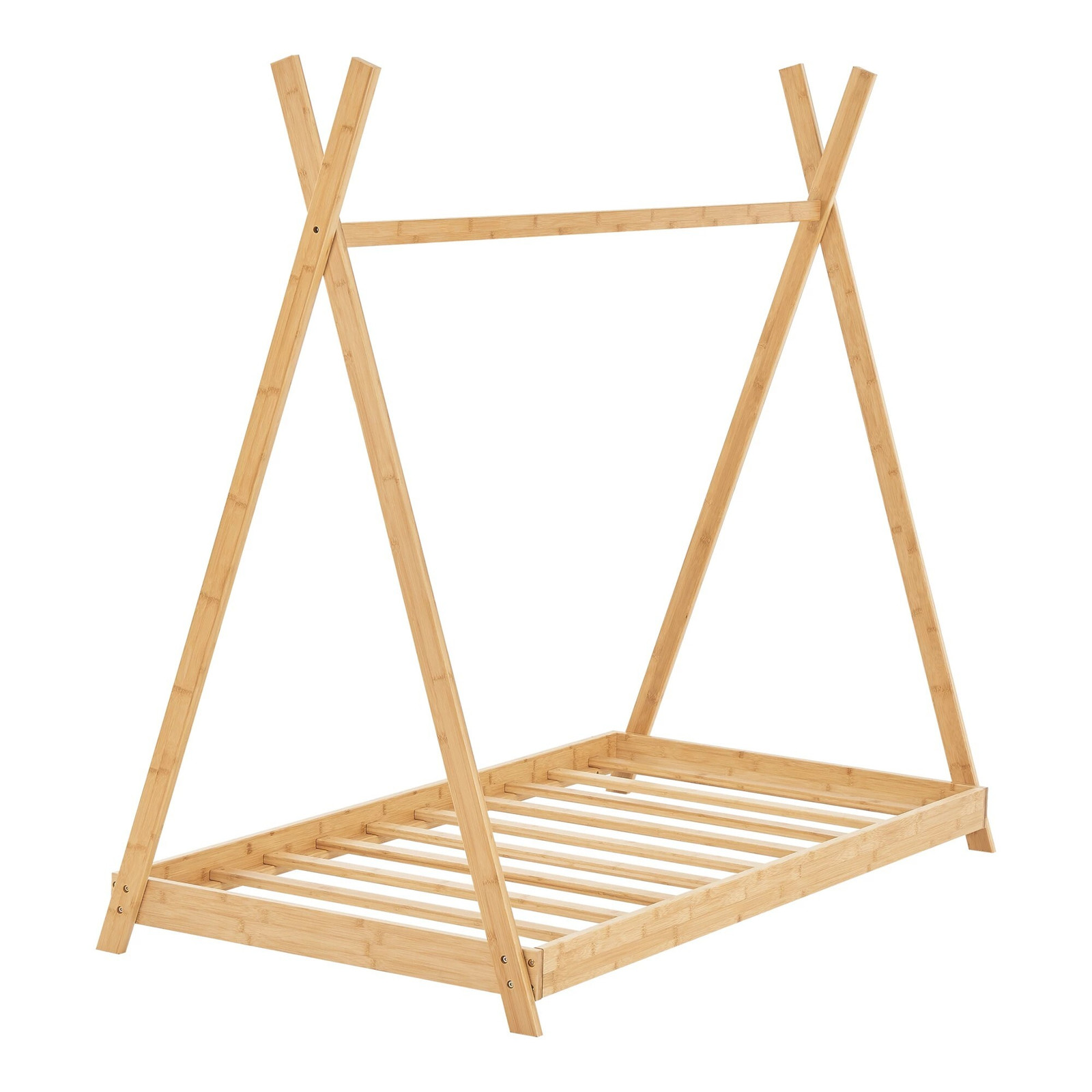 And OutdoorMatch Kinderbed Gerard Tipi-bed van Bamboe in Houtkleur - 70 x 140 cm