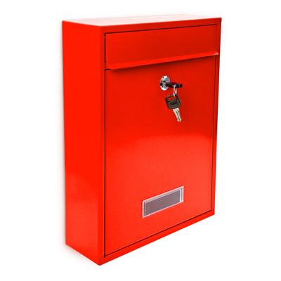 Relaxdays Design Briefkasten Metall Rot 26,5 x 35 x 8,5 cm