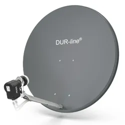 DUR-line MDA 90 Anthrazit - Sat-Komplettanlage mit Quad LNB