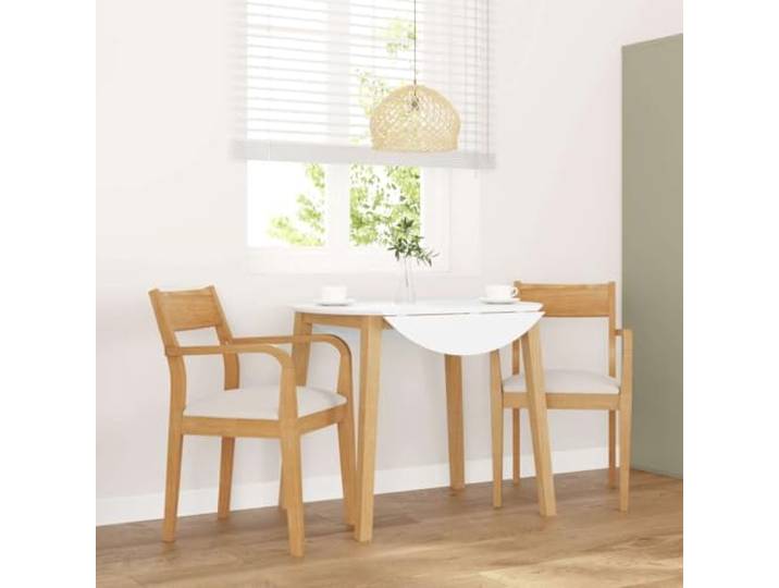 KTHLBRH Esszimmerstühle mit Kissen 2 STK. Natur Massivholz Gummibaum Ergonomische Rückenlehne, bequeme Polsterkissen, robustes Gummibaumholz, vielseitig nutzbar