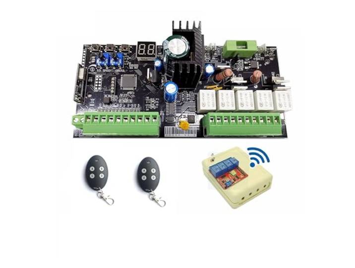 12V 24V DC Swing Gate Opener Motor Control Unit PCB Controller Platine Elektronische Karte for Einzelmotor oder Doppelmotor Wohnauffahrt(Kit 3)