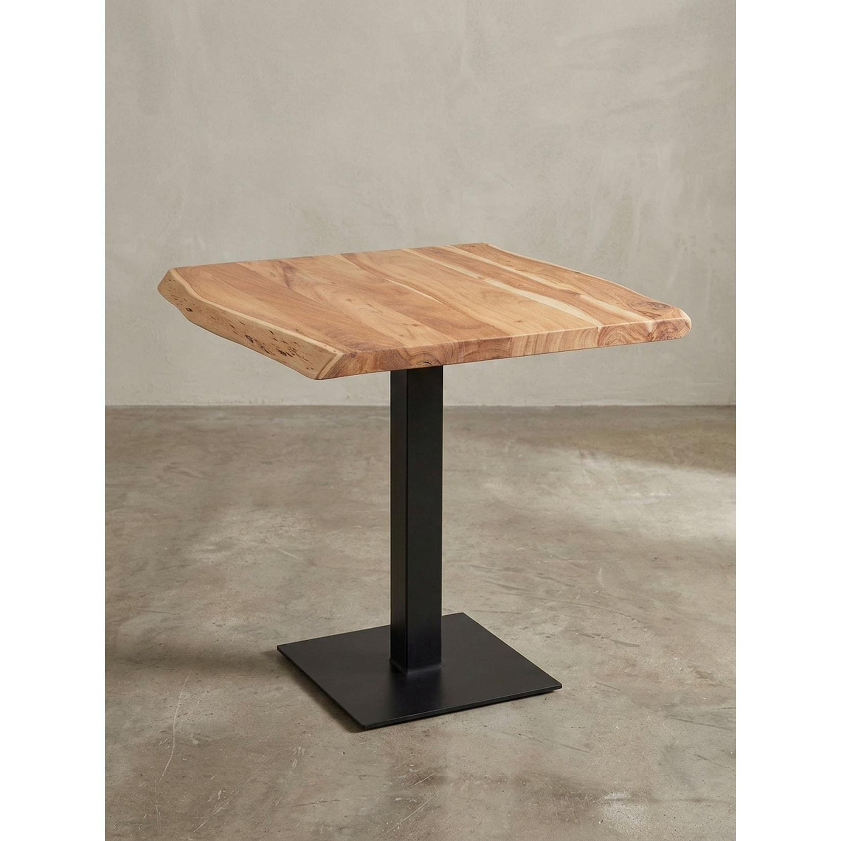 Esszimmertisch – Quadratisch 80x75x75 cm Akazie Massivholz Baumkante