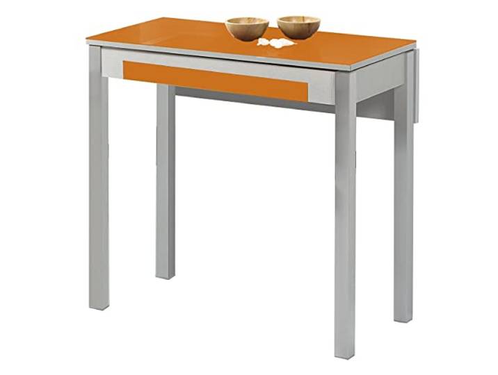 ASTIMESA Küchentisch, Metall, Orange, 80 x 40 cm, erweitert 80 x 60 cm
