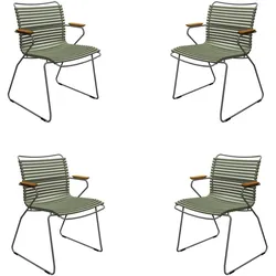 HOUE CLICK Set – 4 Design Gartenstühle mit Armlehnen