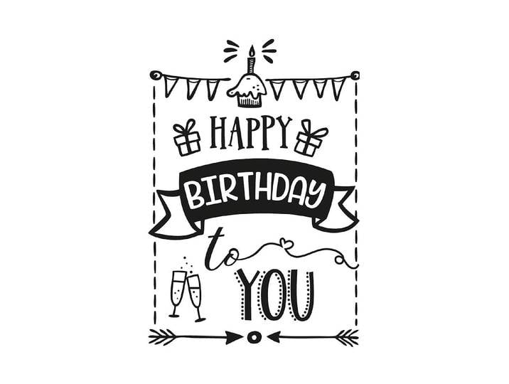 Rayher Holzstempel Happy Birthday 7 × 10 cm
