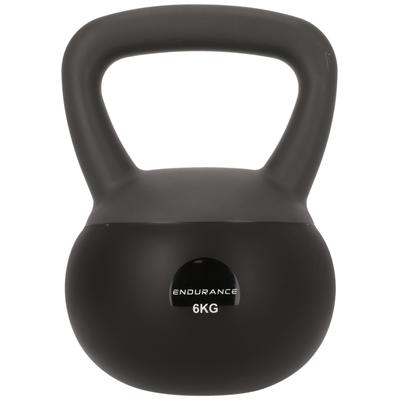 Kettlebell ENDURANCE, schwarz (schwarz, grau), Hanteln, mit 6 kg Gewicht