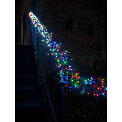 KONSTSMIDE LED-Lichterkette "Weihnachtsdeko aussen", schwarz, Dioden 960 Stk. Flammen 960 Stk., Gesamtlänge 12,2m, Lichterketten, Micro LED Büschellichterkette Cluster, mit 8 Funktionen, 960 Dioden