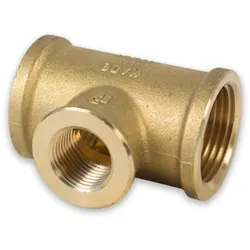 Messing Gewinde-Fitting T-Stück Mittelabgang reduziert, schwere Ausführung (Ausführung: 3/4'' - 1/2'' - 3/4''IG)