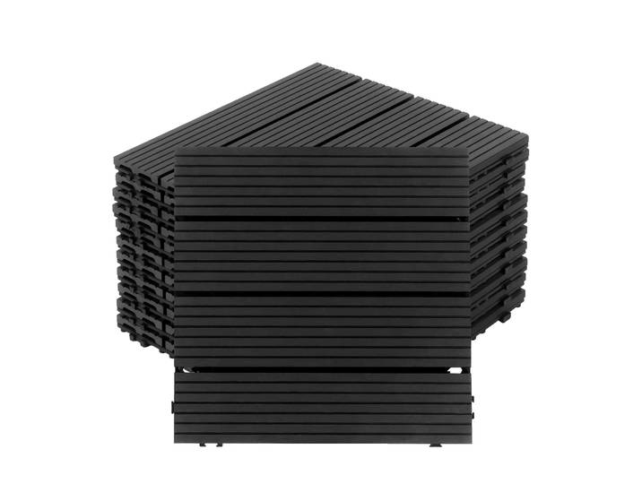Bodenplatte PALMER 22er Set 30 x 30 cm schwarz