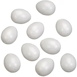 3x Knorr Prandell, Osterdeko, Kunststoffeier 10ST 60x45mm weiss (10x)
