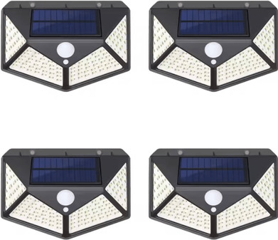 Inspire Curations 100LED Solar Motion Sensor Flood Light 3 Mode Outdoor Security Lamp 4pcs