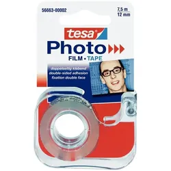 Tesa Handabroller inkl. doppelseitigem Klebefilm für Photos, 7,5m x 12mm