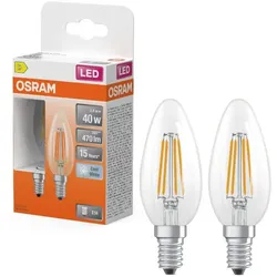 2er-Pack E14 OSRAM LED Star Classic B 40 Filament 3.4W wie 40W neutralweißes Licht