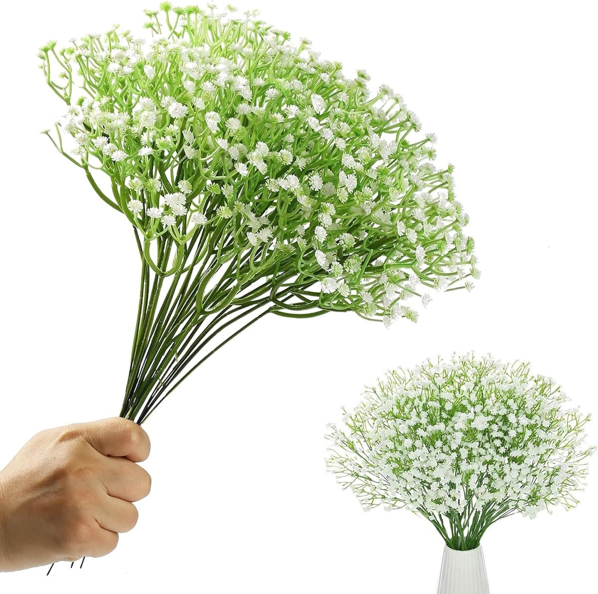 20 stuks Witte Gypsophila kunstbloemen voor bruiloft decoratie en feestversiering