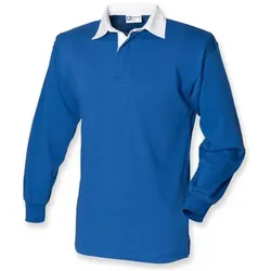 Front Row, Herren, Sportshirt, Plain Rugby (XL), Blau, Weiss