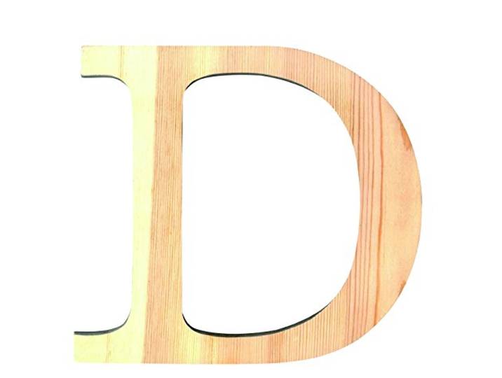 Artemio 11,5 cm Houten Letter D in Bovenkoffer, Beige