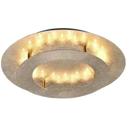 LED-Deckenleuchte, Blattgoldoptik,Ø40cm, rund, warmweißes Licht