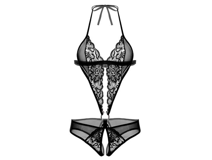 Body ouvert aus Spitze schwarz