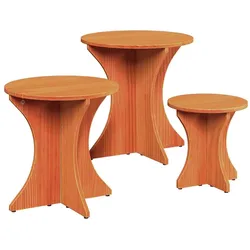 vidaXL Couchtisch 3 pcs Wachsbraun