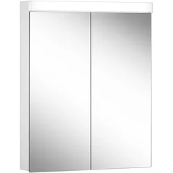 Schneider LOW basic LED-Lichtspiegelschrank, 2 Türen 30/30cm, 595x120x747mm, 171.261.01.02, Ausführung: CH-Norm/Korpus weiss/4000K