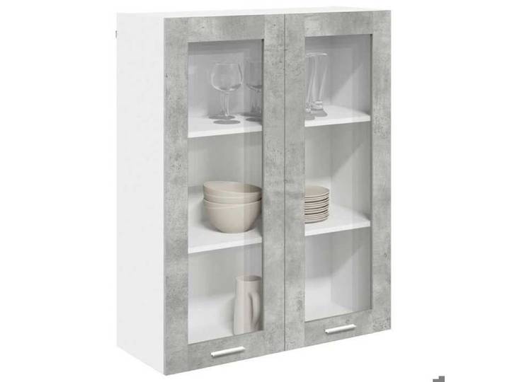 Armoire suspendue épurée - - bois d'ingénierie - gris béton - 2 portes - 80 x 31 x 100 cm - grand espace - Capacité 60 kg fxx