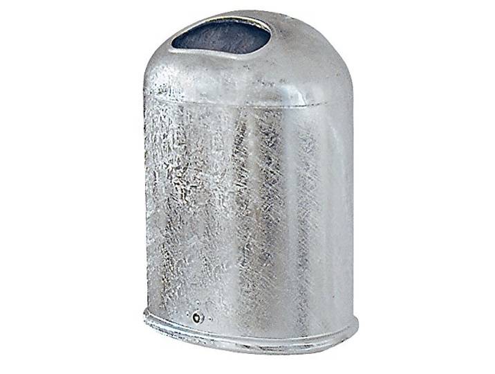 BRB Feuerverzinkter Abfallbehälter mit Bodenklappe, Außenaufstellung, Universalhalterung zur Wand und Pfostenmontage, 45 Liter