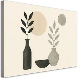 LEINWANDBILD Vasen Blätter Minimalismus 120x80cm