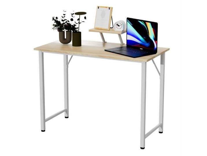 Bureau informatique DHHOZAMZ - Table d'Ordinateur avec Support - Chêne - 100x50x75cm