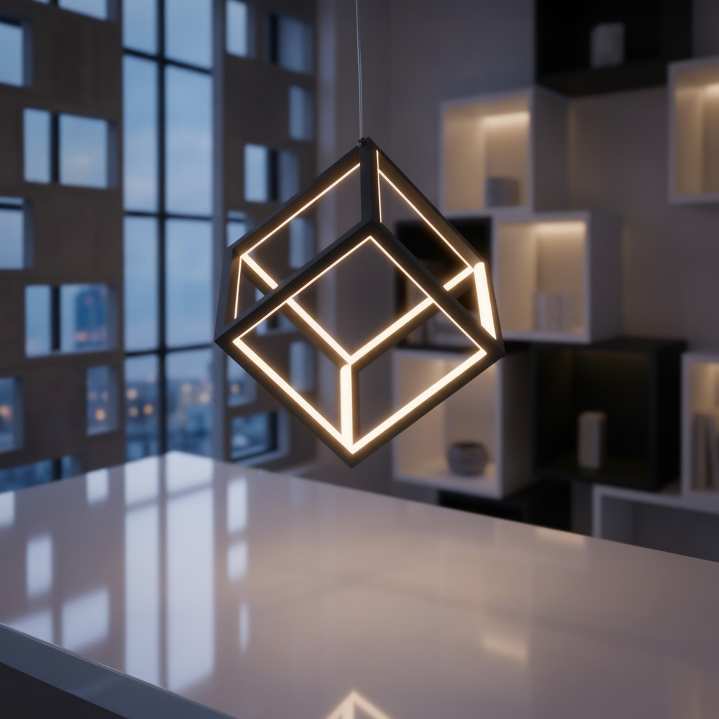 Lyora Vierkante hanglamp Gabbia zwart