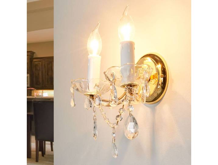 ORION Kristall Wandlampe Marie Claire, dimmbar, messing / gold, für Wohn- / Esszimmer, Metall, Wandleuchte, Wandlampe Innen